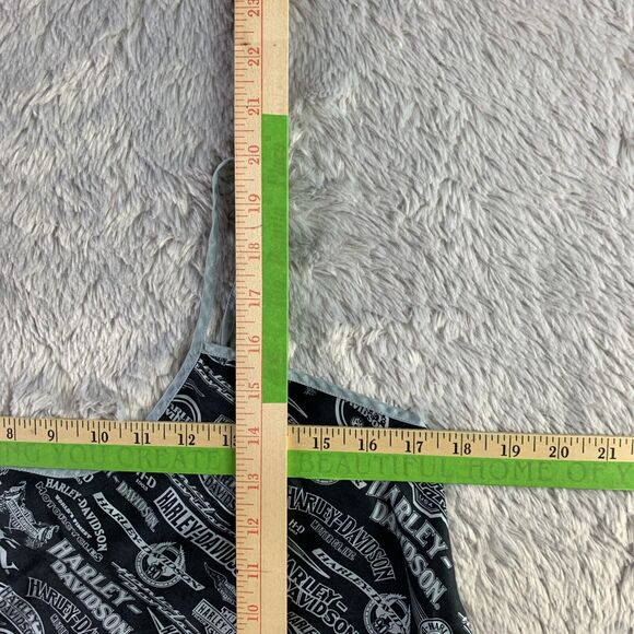 Harley Davidson Shirt Womens Large Black Gray Tank Top Silk All Over Print Logos - Picture 5 of 10